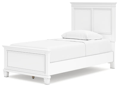 Ashley Fortman White Twin Panel Bed