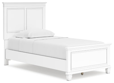 Ashley Fortman White Twin Panel Bed