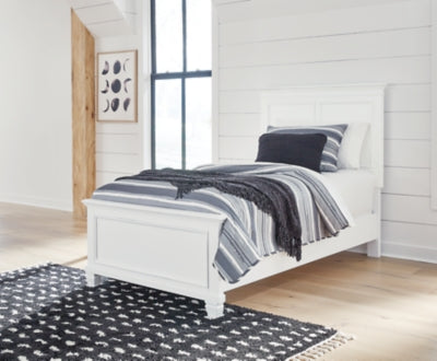 Ashley Fortman White Twin Panel Bed