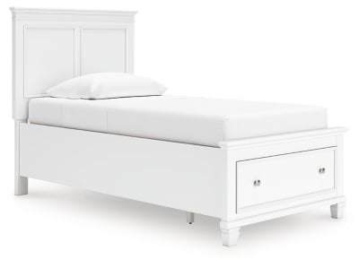 Ashley Fortman White Twin Panel Storage Bed