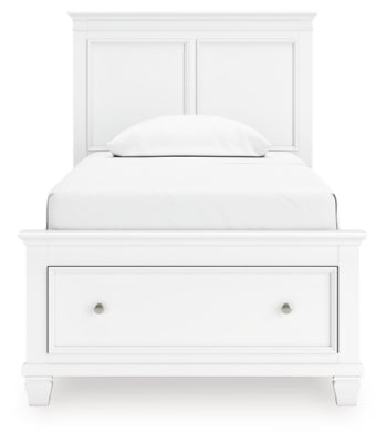 Ashley Fortman White Twin Panel Storage Bed
