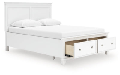 Ashley Fortman White Queen Panel Storage Bed