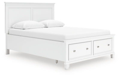 Ashley Fortman White Queen Panel Storage Bed