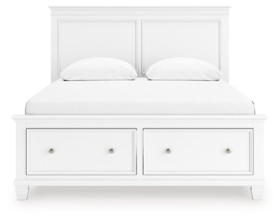 Ashley Fortman White Queen Panel Storage Bed