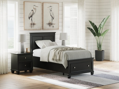 Ashley Lanolee Black Twin Panel Storage Bed