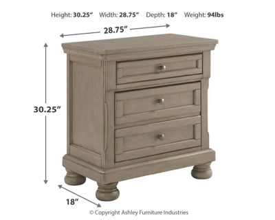 Ashley Lettner Light Gray 2 Drawer Nightstand