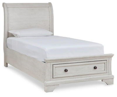 Ashley Robbinsdale Antique White Twin Sleigh Storage Bed