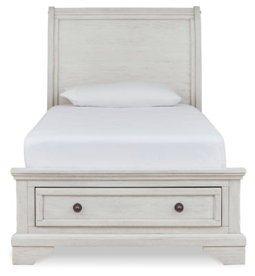Ashley Robbinsdale Antique White Twin Sleigh Storage Bed