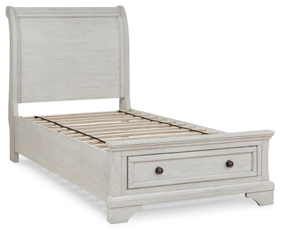 Ashley Robbinsdale Antique White Twin Sleigh Storage Bed