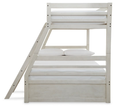 Ashley Robbinsdale Antique White Twin over Full Bunk Bed with Storage