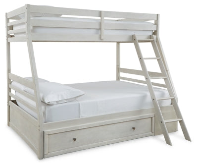 Ashley Robbinsdale Antique White Twin over Full Bunk Bed with Storage