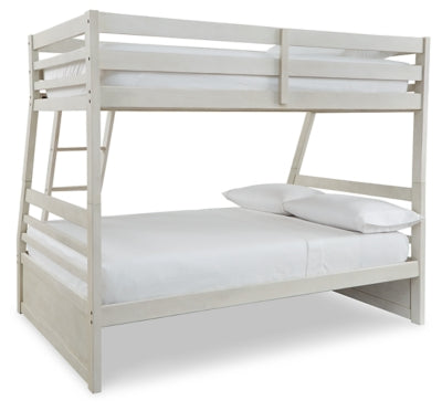 Ashley Robbinsdale Antique White Twin over Full Bunk Bed with Storage