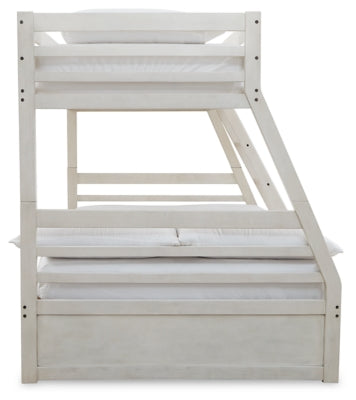 Ashley Robbinsdale Antique White Twin over Full Bunk Bed with Storage