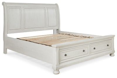 Ashley Robbinsdale Antique White Queen Sleigh Bed with Storage