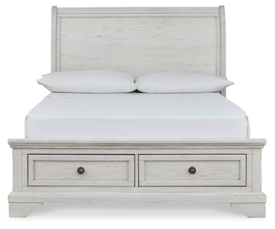 Ashley Robbinsdale Antique White Full Sleigh Storage Bed