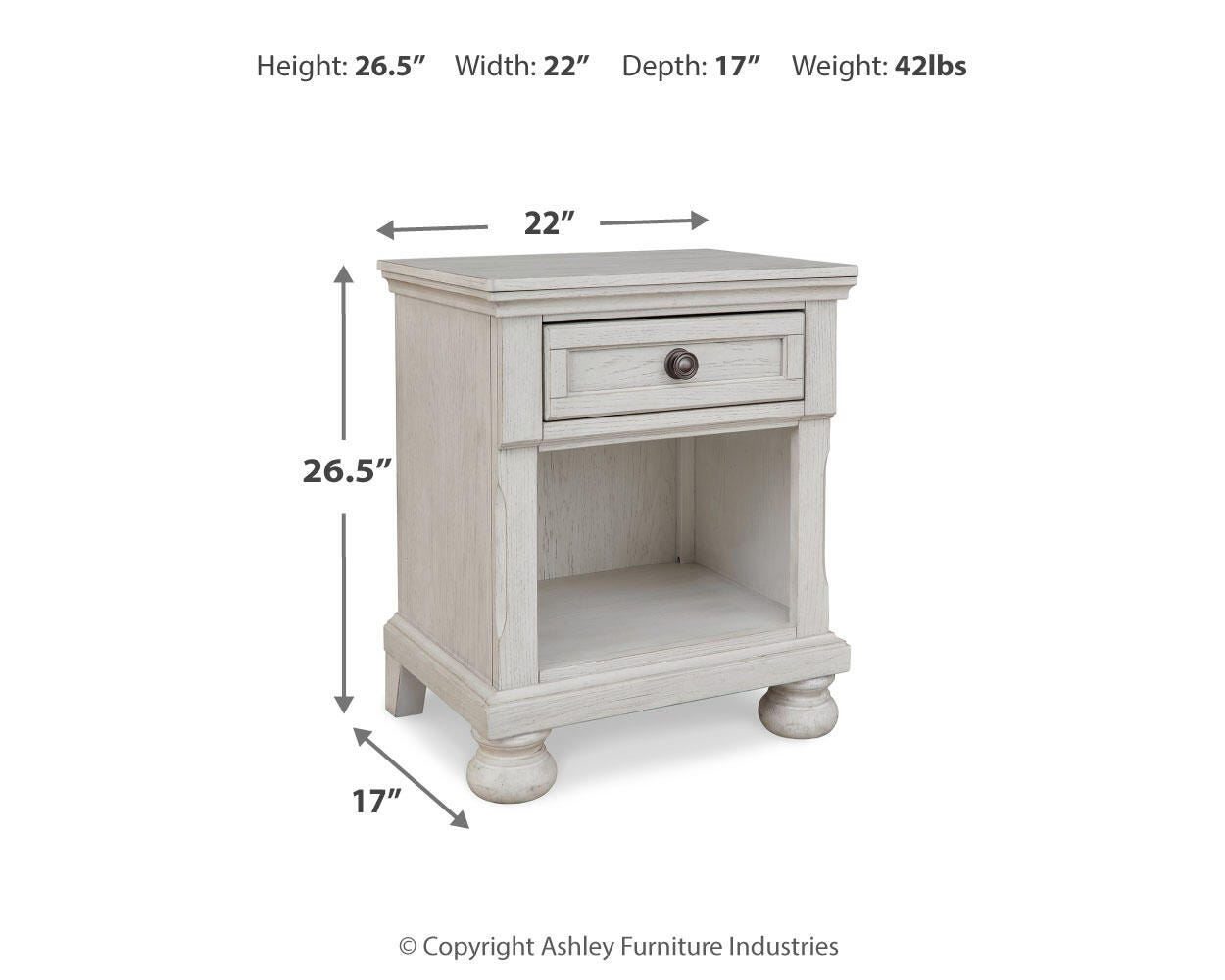 Ashley Robbinsdale Antique White Nightstand