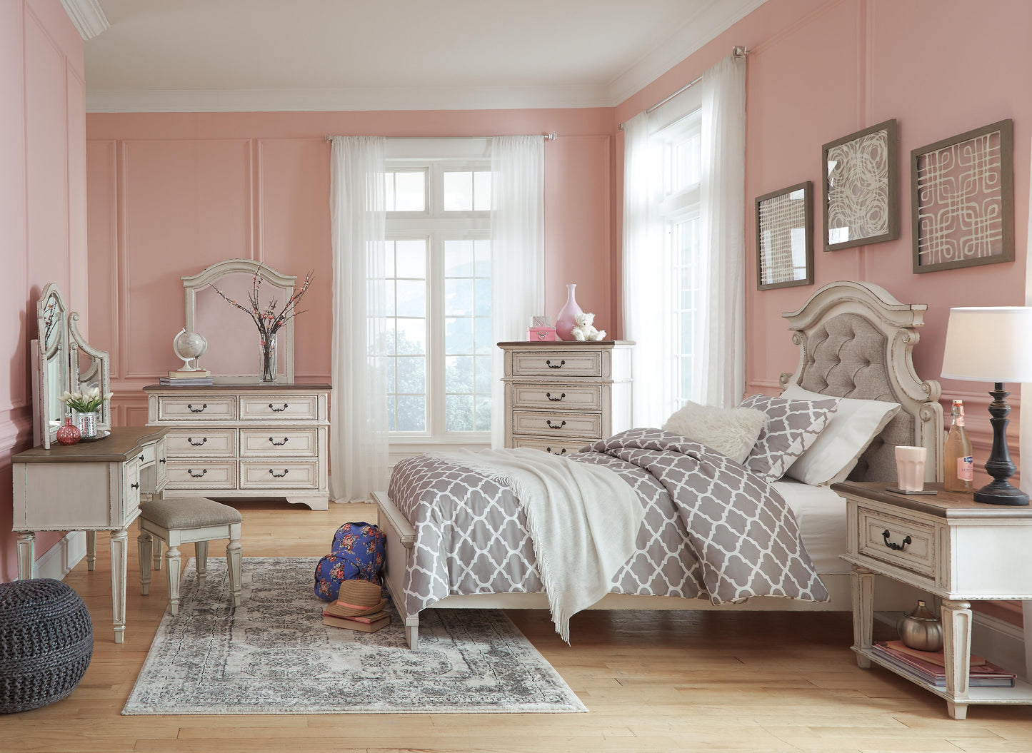 Ashley Realyn Chipped White Nightstand