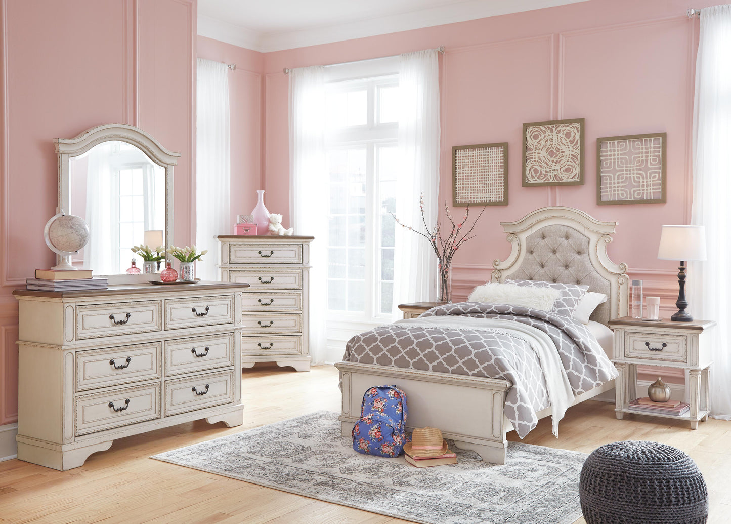 Ashley Realyn Chipped White Nightstand