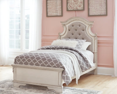 Ashley Realyn Chipped White Twin Panel Bed