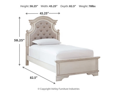 Ashley Realyn Chipped White Twin Panel Bed