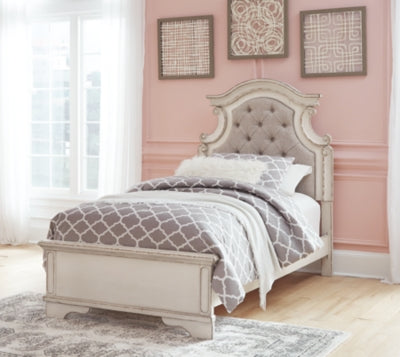 Ashley Realyn Chipped White Twin Panel Bed