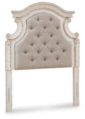 Ashley Realyn Chipped White Twin Upholstered Panel Headboard