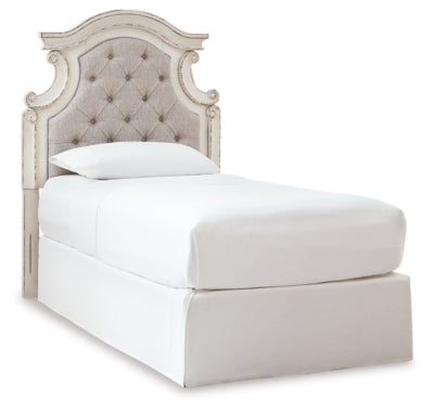 Ashley Realyn Chipped White Twin Upholstered Panel Headboard