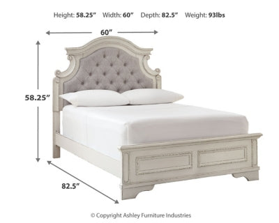Ashley Realyn Chipped White Full Panel Bed