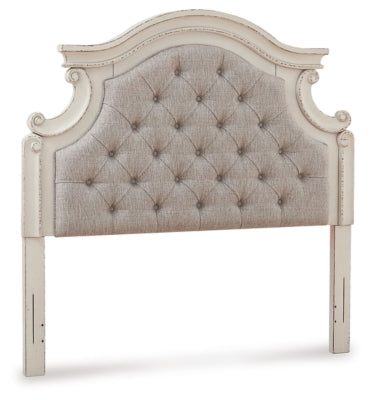 Ashley Realyn Chipped White Full Upholstered Panel Headboard
