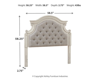 Ashley Realyn Chipped White Full Upholstered Panel Headboard
