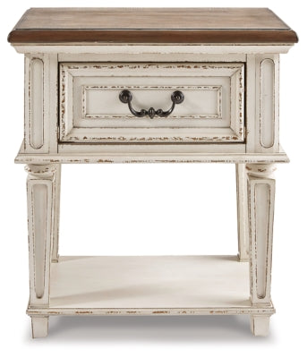 Ashley Realyn Chipped White Nightstand