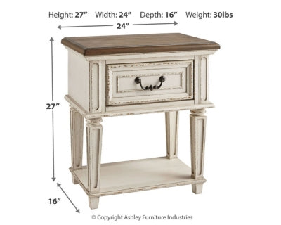 Ashley Realyn Chipped White Nightstand