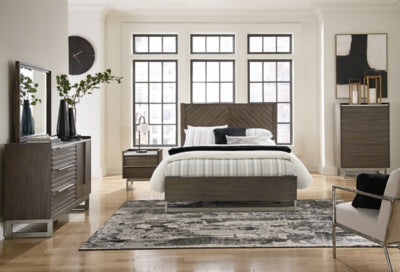 Ashley Arkenton Grayish Brown Queen Panel Bed