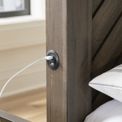 Ashley Arkenton Grayish Brown Queen Panel Bed