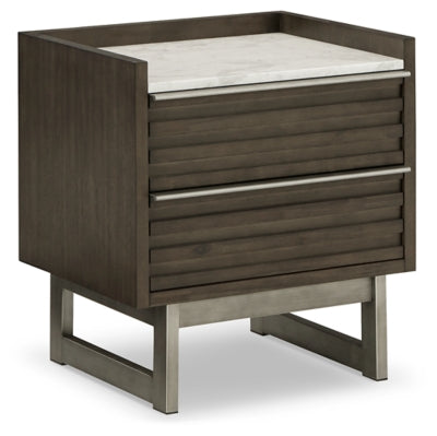 Ashley Arkenton Grayish Brown White Nightstand