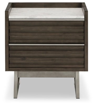 Ashley Arkenton Grayish Brown White Nightstand