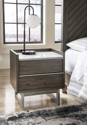 Ashley Arkenton Grayish Brown White Nightstand
