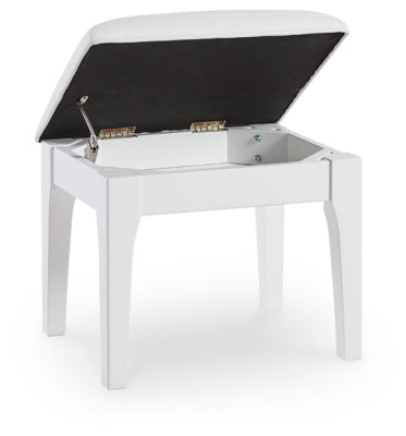 Ashley Chalanna White Vanity Stool