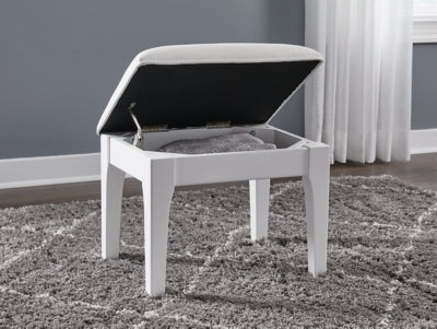 Ashley Chalanna White Vanity Stool