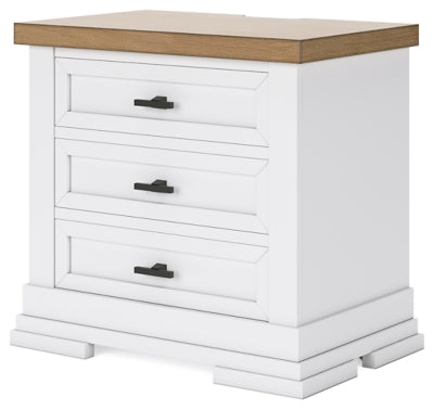 Benchcraft Ashbryn White Natural Nightstand