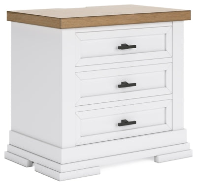 Benchcraft Ashbryn White Natural Nightstand