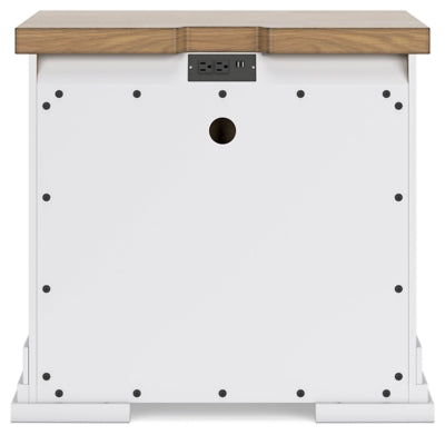 Benchcraft Ashbryn White Natural Nightstand