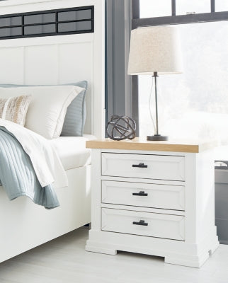 Benchcraft Ashbryn White Natural Nightstand
