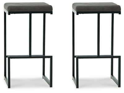 Ashley Strumford Gray Black Bar Height Bar Stool (Set of 2)