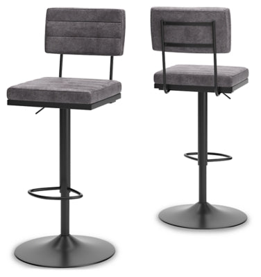 Ashley Strumford Gray Black Bar Height Barstool (Set of 2)