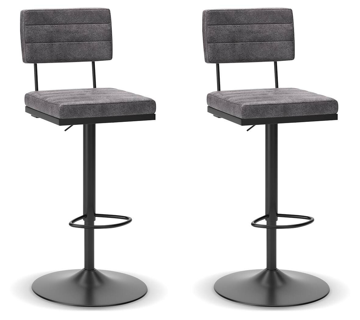 Ashley Strumford Gray Black Bar Height Barstool (Set of 2)