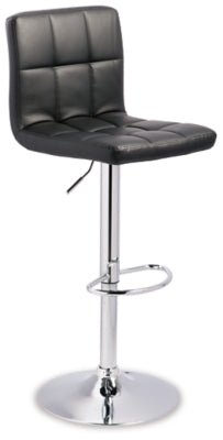 Ashley Bellatier Black Chrome Finish Adjustable Height Bar Stool (Set of 2)