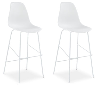 Ashley Forestead White Bar Height Bar Stool (Set of 2)