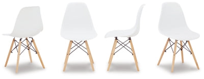 Ashley Jaspeni White Natural Dining Chair (Set of 4)