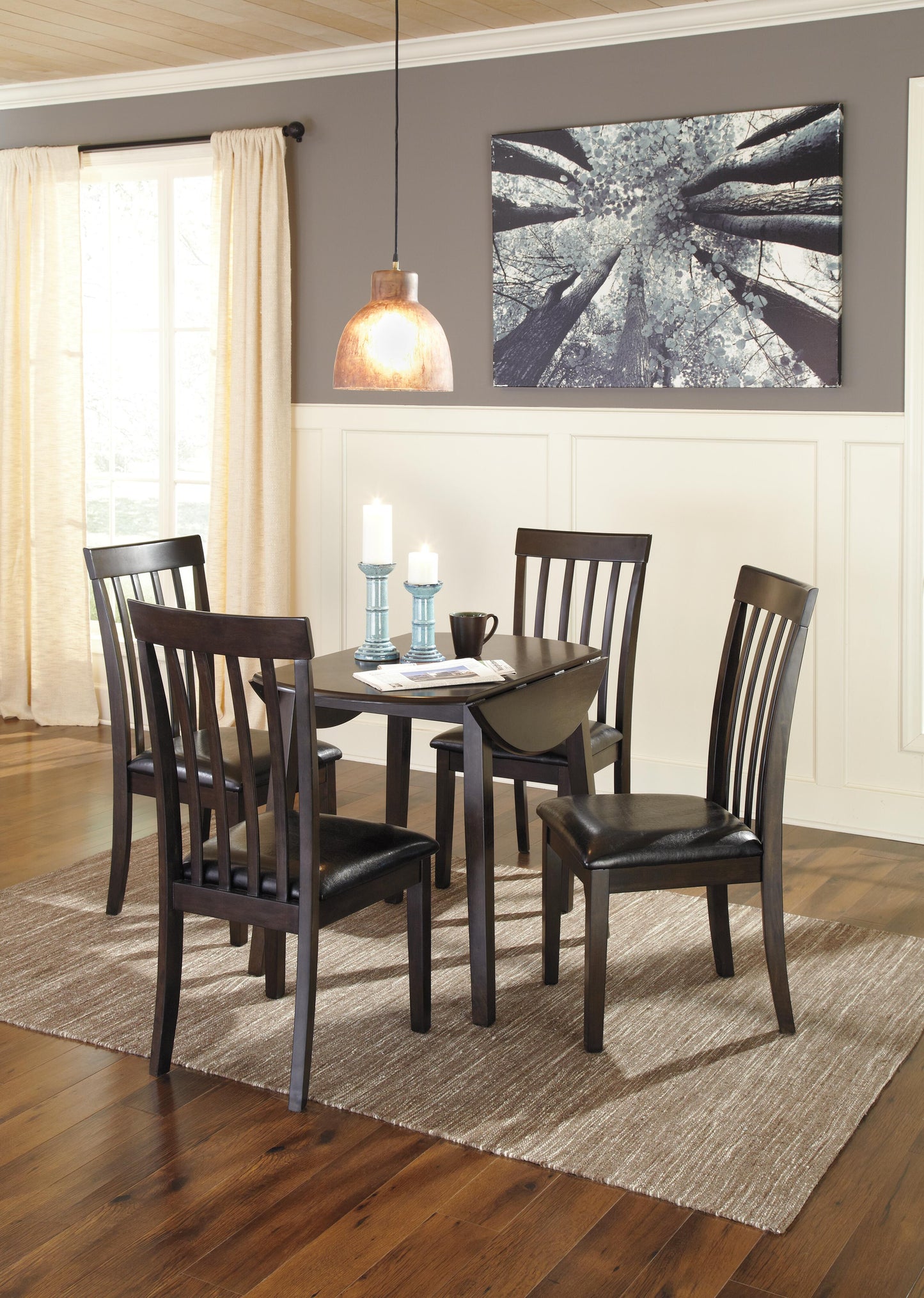 Ashley Hammis Dark Brown Dining Drop Leaf Table